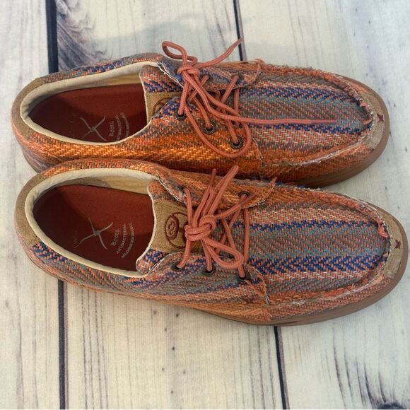 Twisted X Womens 9.5 Hooey Loper Shoe Moc Toe WHYC002 Southwestern Aztec Chevron - Picture 4 of 8